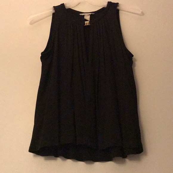 Black Sleeveless Blouse With Front Key Hole - Picture 3 of 6